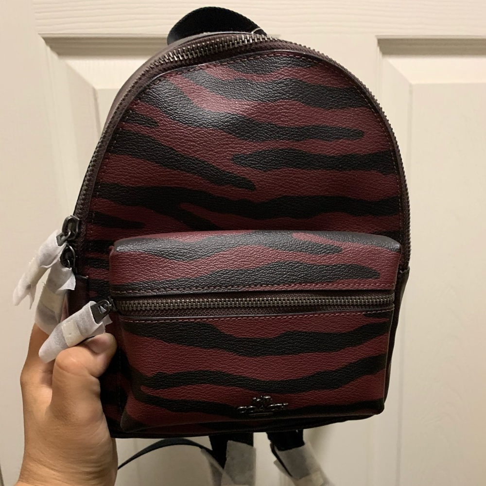 NWT Zebra print Coach Backpack